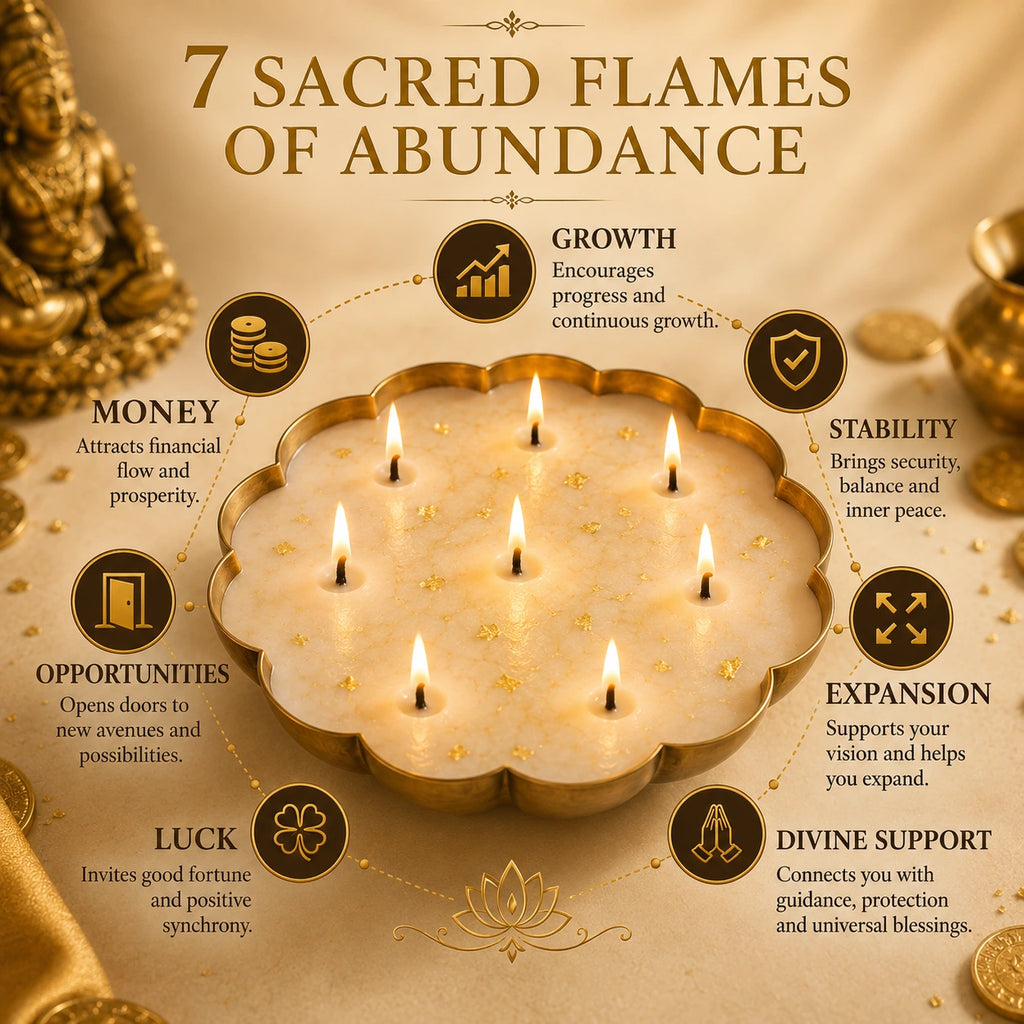 Kuber Deep – 7 Wick Prosperity Urli Candle