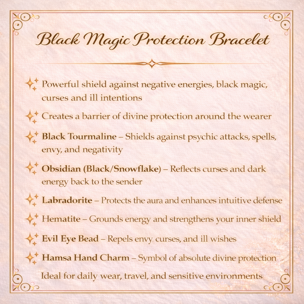 Black Magic Protection Crystal Bracelet