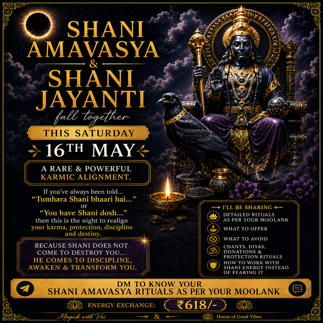 Shani Rituals for Your Moolank